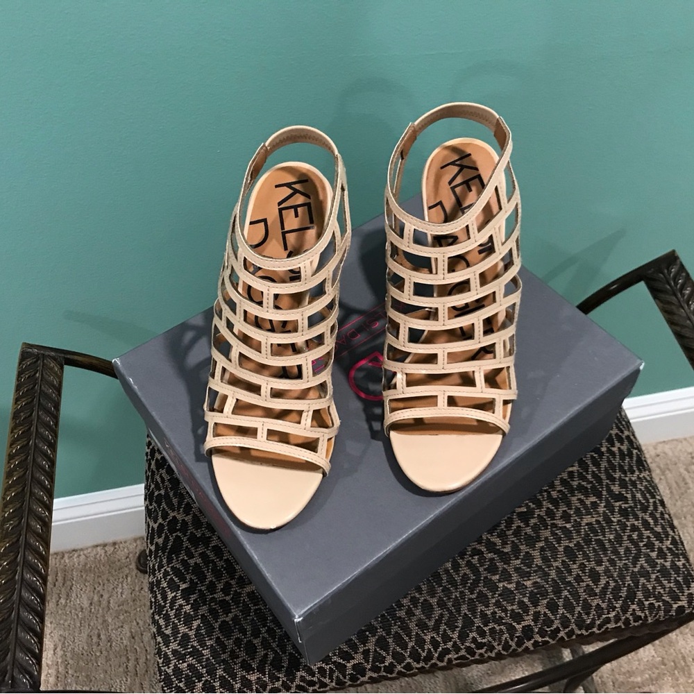 Kelsi Dagger Beige Strappy Heels